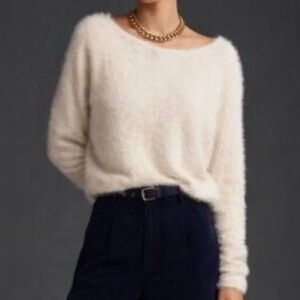 Anthropologie Off the Shoulder Sweater in Cream